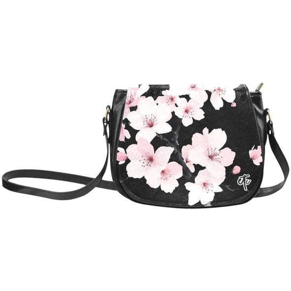 ETC Cherry Blossom PU Leather Saddle Bag