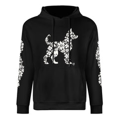 ETC Floral Dog Black Cotton Hoodie