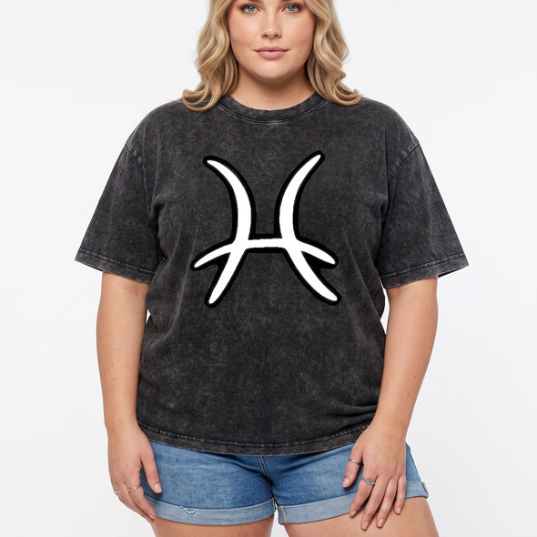 ETC Pisces Zodiac Sign Vintage Wash Tee