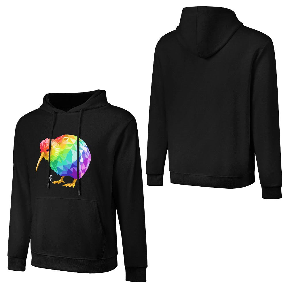 ETC Rainbow Kiwi Cotton Black Hoodie
