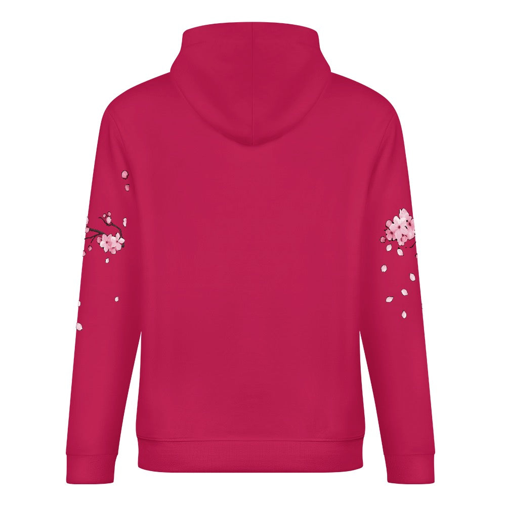 ETC Cherry Blossom Deep Pink Cotton Hoodie