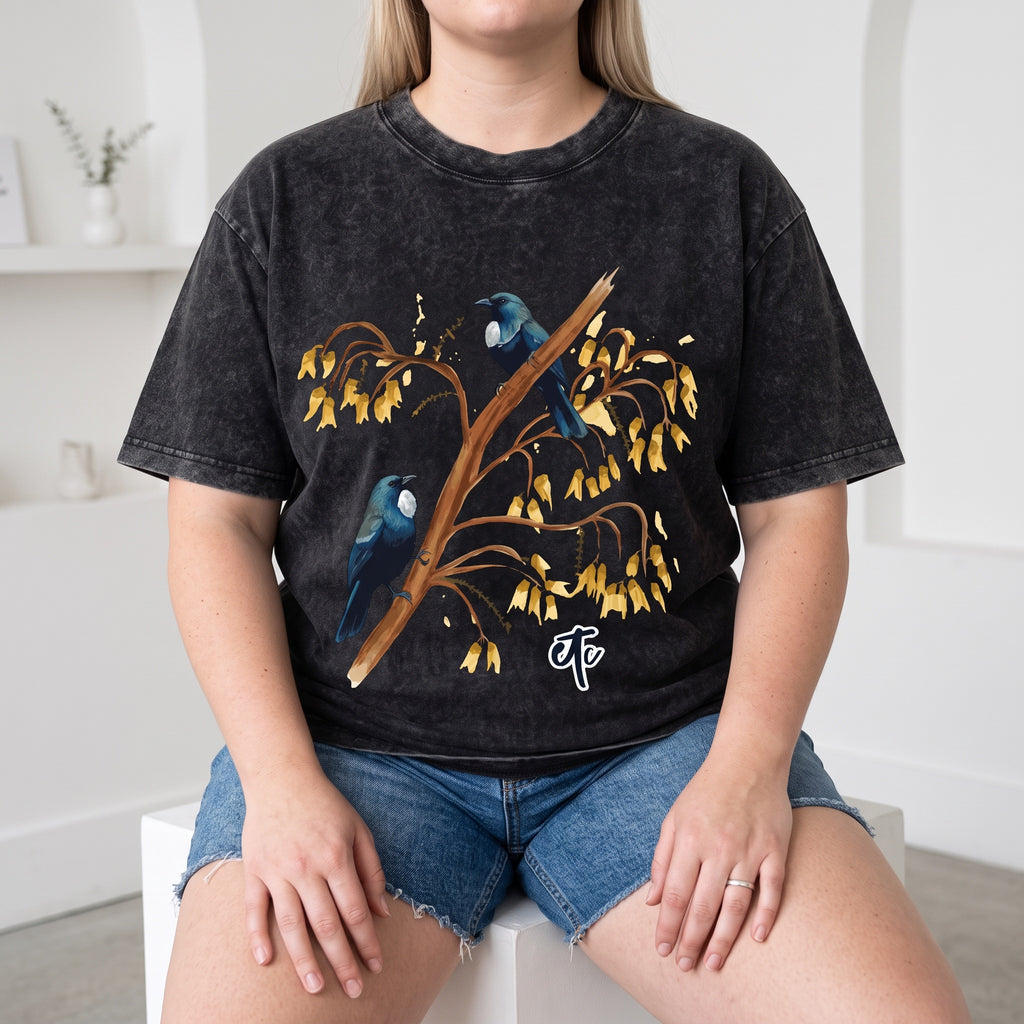 ETC Vintage Wash Kōwhai Tui Tee