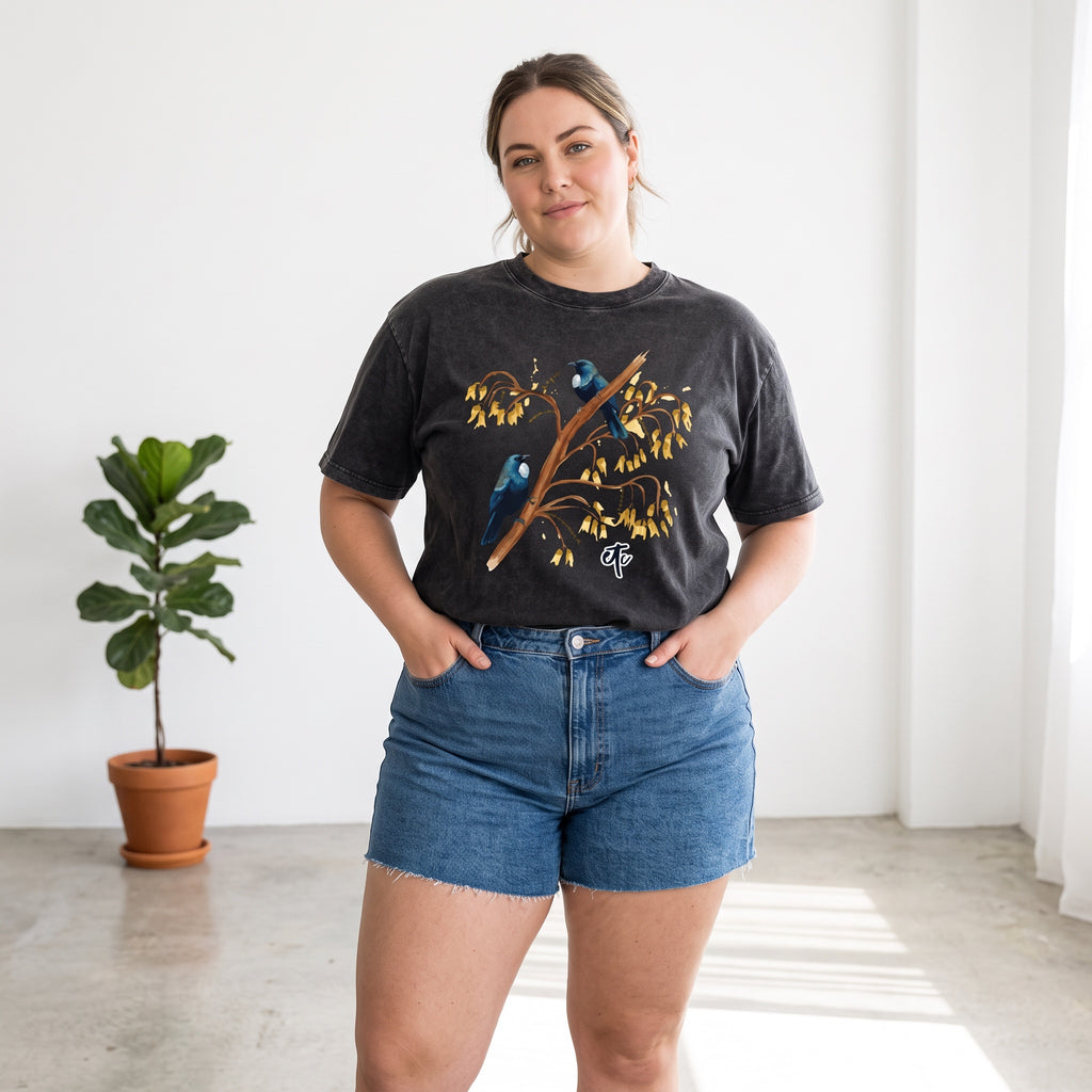 ETC Vintage Wash Kōwhai Tui Tee