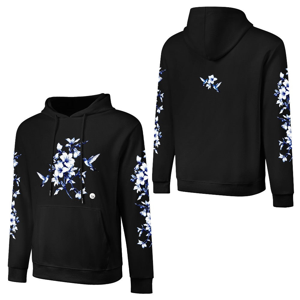 ETC Black Hummingbird Silhouette Cotton Hoodie