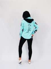 Winter Daisy Blues Hoodie - Baby Blue