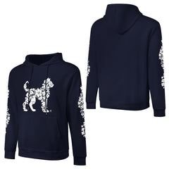 ETC Floral Cat Navy Cotton Hoodie