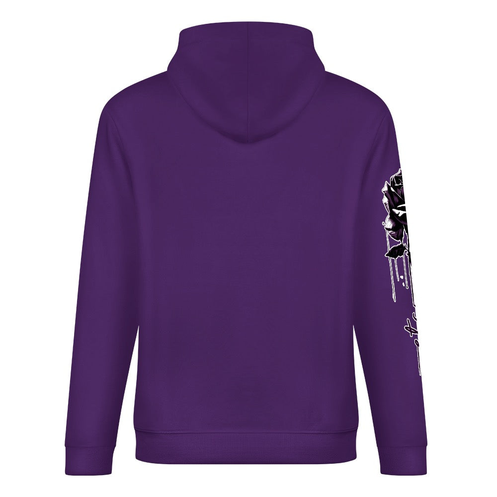 ETC Purple Dripping Rose Cotton Hoodie