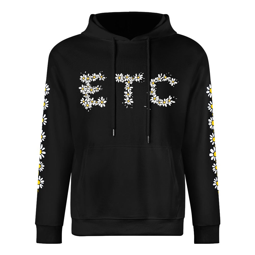 ETC Daisy Black Cotton Hoodie
