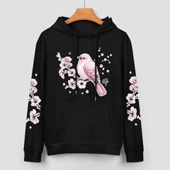 ETC Black - Pink Blossom Cotton Hoodie