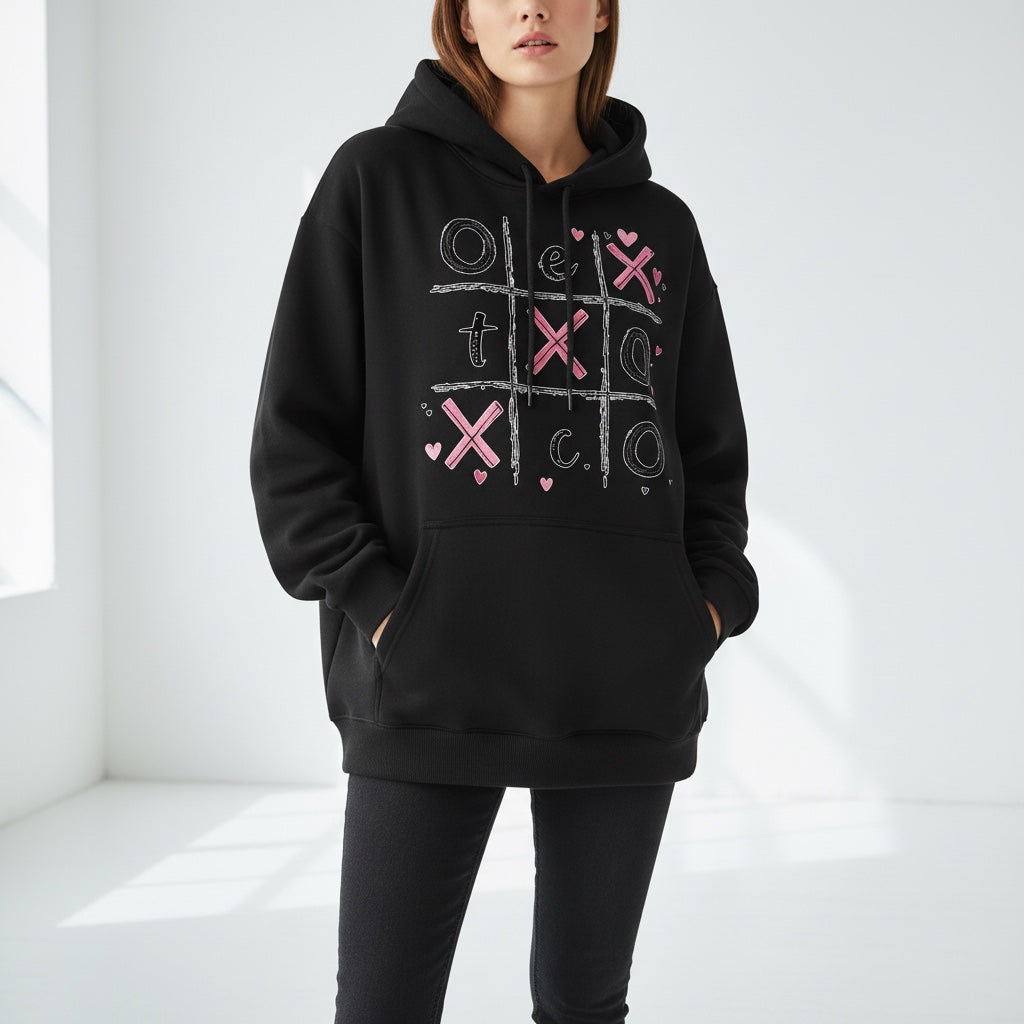 ETC Ex's & O's Minx Fleece Black Hoodie