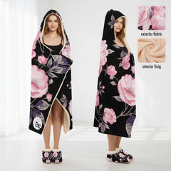 ETC Spring Peonies Hooded Blanket