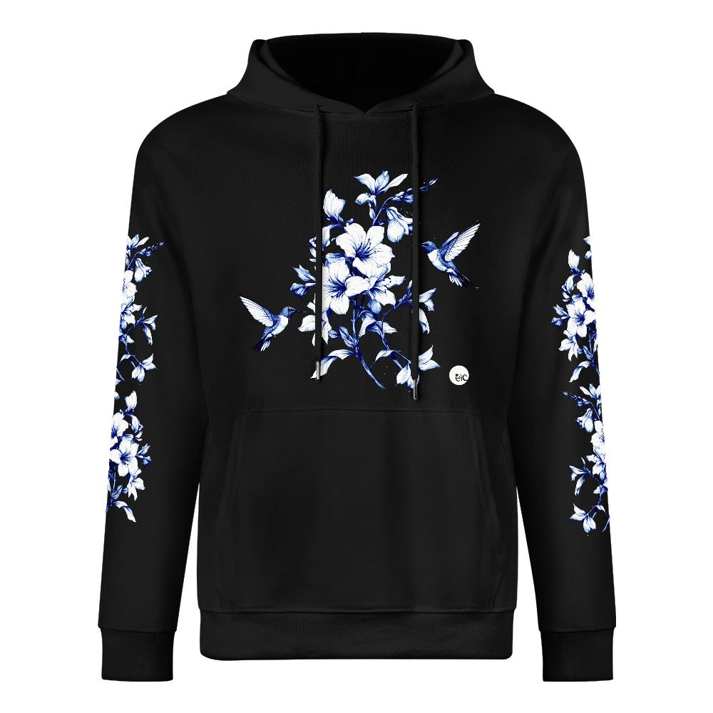 ETC Black Hummingbird Silhouette Cotton Hoodie