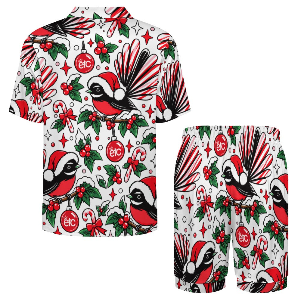 ETC Christmas Fantail Mens Silk PJs