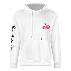 ETC Pink Cherries White Cotton Hoodie