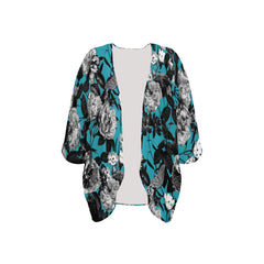 ETC Blue Floral Butterflies Kimono