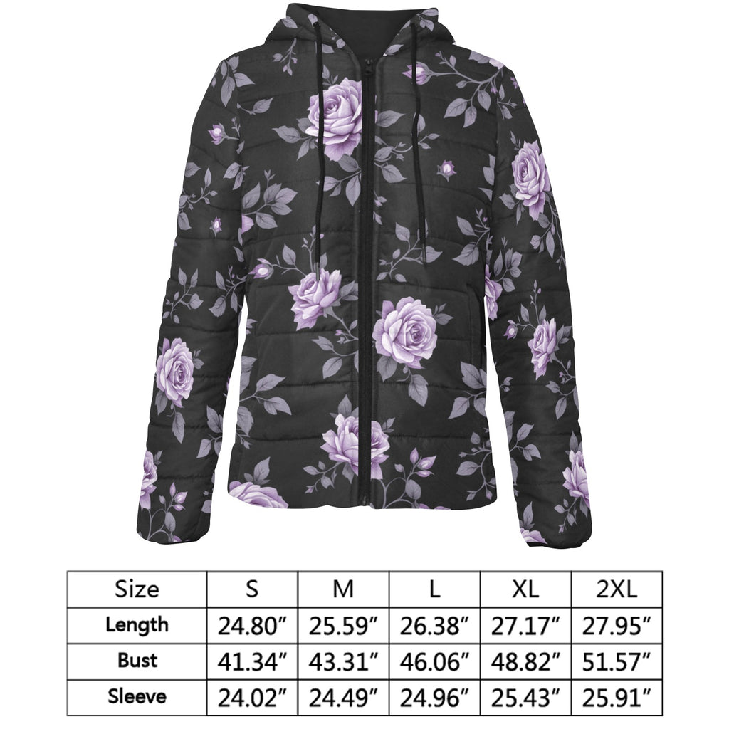 ETC Fleur Violette Hooded Puffer Jacket
