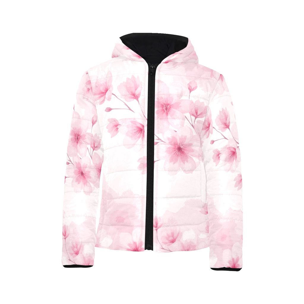 ETC Pink Floral Bloom Kids Puffer Jacket