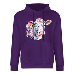 ETC Purple Floral Cow Cotton Hoodie
