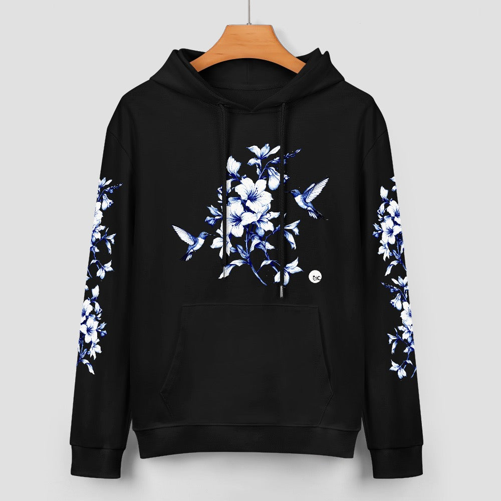 ETC Black Hummingbird Silhouette Cotton Hoodie