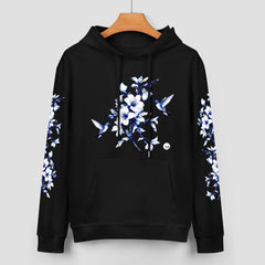 ETC Black Hummingbird Silhouette Cotton Hoodie