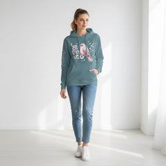 ETC Cherry Blossom Bird Slate Grey Hoodie