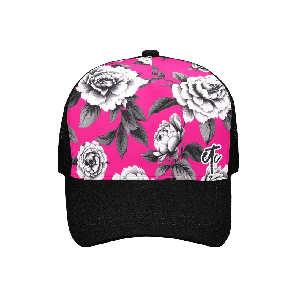 ETC Hot Pink Monochrome Floral Trucker Cap
