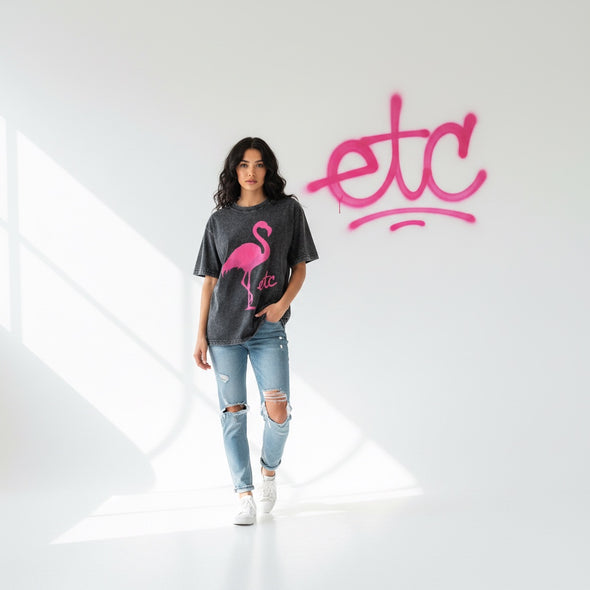 ETC Pink Flamingo Vintage Wash Tee