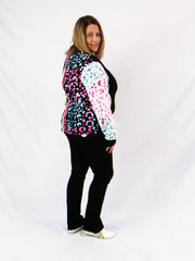 ETC Teal Leopard Fleece Crew