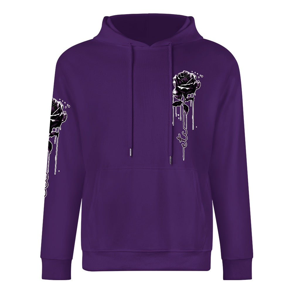 ETC Purple Dripping Rose Cotton Hoodie