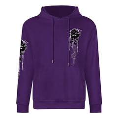 ETC Purple Dripping Rose Cotton Hoodie