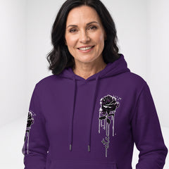 ETC Purple Dripping Rose Cotton Hoodie