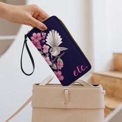 ETC Navy Floral Fantail Wallet