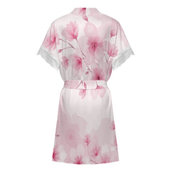 ETC Pink Floral Bloom Lace Robe