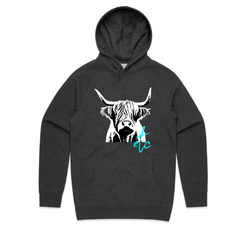 Highland Cow B & W Hoodie