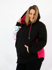 ETC Teal Leopard Zip Up Hoodie