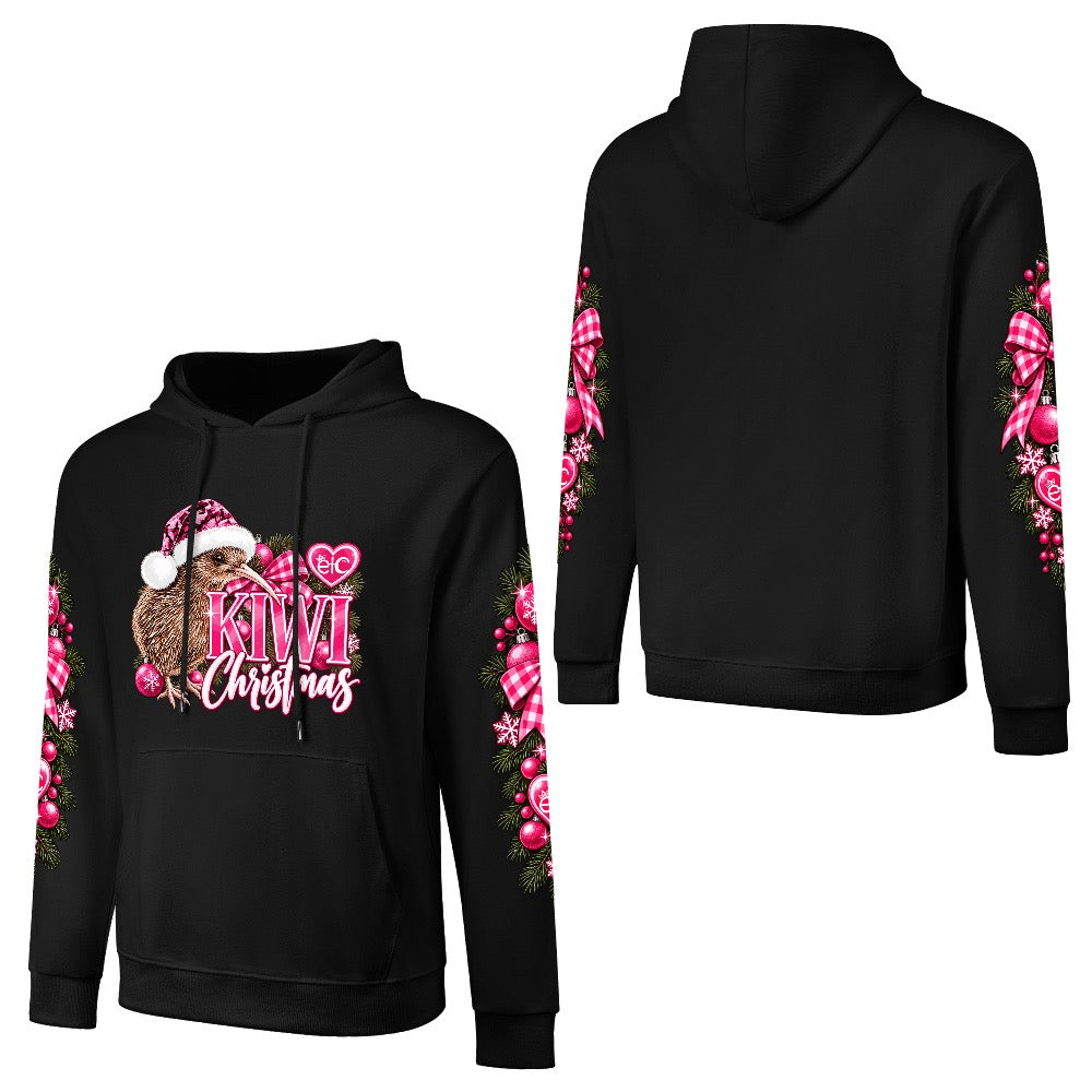 ETC Kiwi Christmas Black Cotton Hoodie