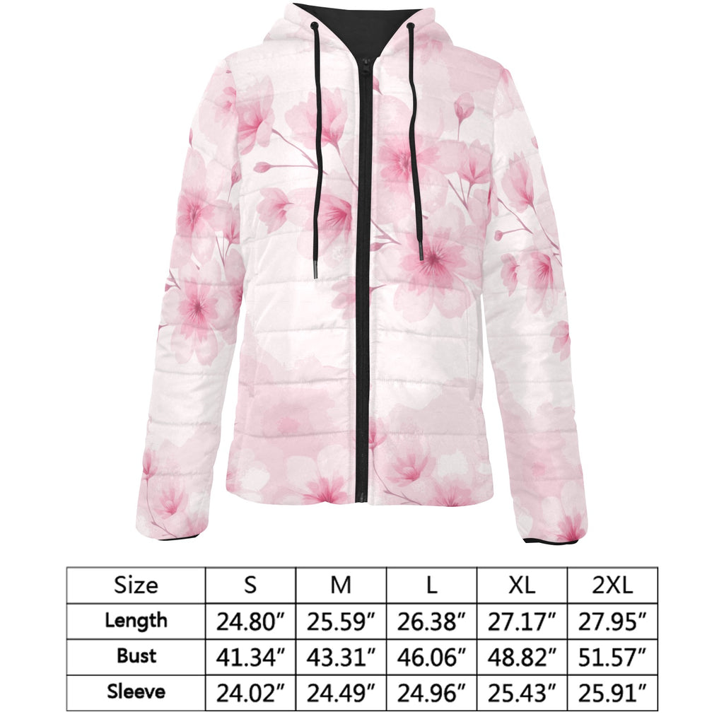 ETC Pink Floral Bloom Puffer Jacket