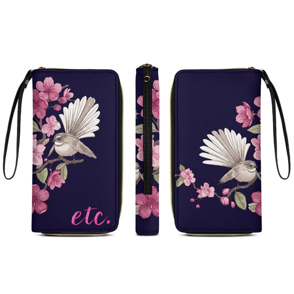 ETC Navy Floral Fantail Wallet