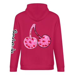 ETC Pink Cherries Dark Pink Cotton Hoodie