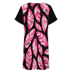 ETC Limited Edition Pink Feather Tee Dress