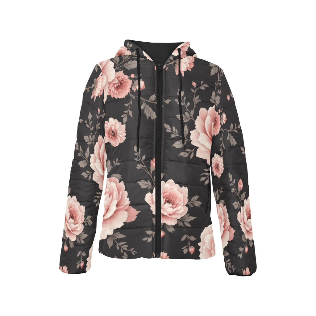 ETC Womans Vintage Floral Puffer Jacket