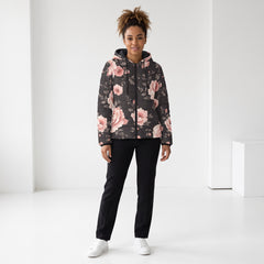 ETC Womans Vintage Floral Puffer Jacket