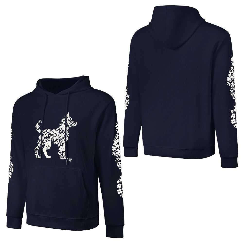 ETC Floral Dog Navy Cotton Dog Hoodie