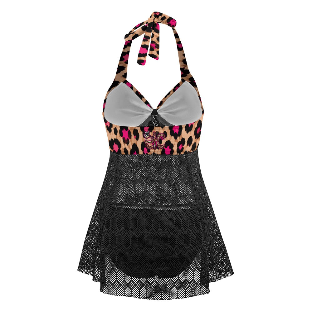ETC Mesh Cover Leopard Swim Suit
