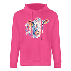 ETC Hot Pink Floral Cow Cotton Hoodie