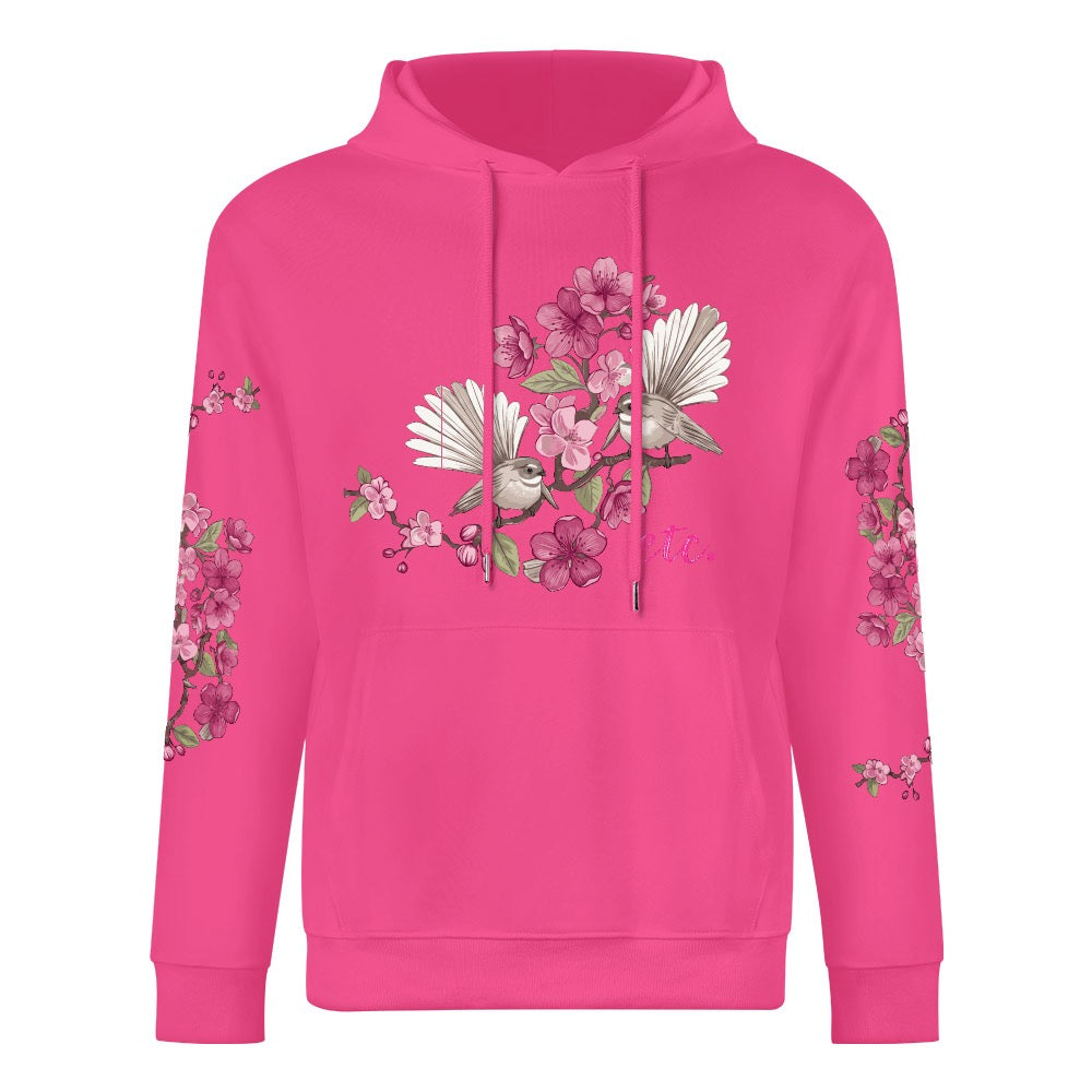 ETC Floral Fantail Hot Pink Cotton Hoodie