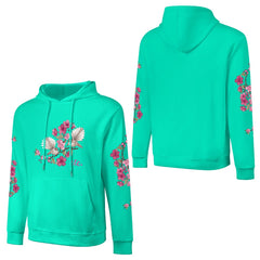ETC Floral Fantail mint Cotton Hoodie