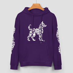 ETC Floral Dog Purple Cotto Hoodie