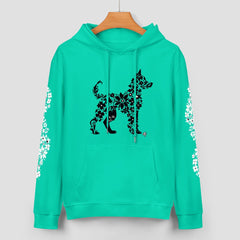 ETC Floral Dog Mint Cotton Hoodie