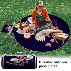 ETC Navy Floral Fantail Picnic Blanket